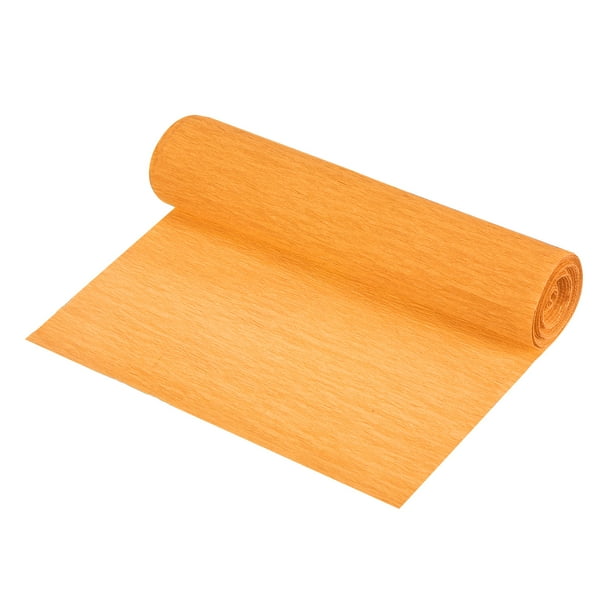 Rollo de Papel Crepé Uxcell Decoración de Papel Crepé 8.3ft L 5.9 Inch W, Naranja Amarillo