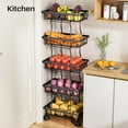 thumbnail image 4 of Fruit Basket Kitchen Pantry Organizers and Storage - 5 Tier Stackable Metal Wire Basket Stand for Fruit Vegetable Snacks Jars Bins Containers Organization, Black, 4 of 7