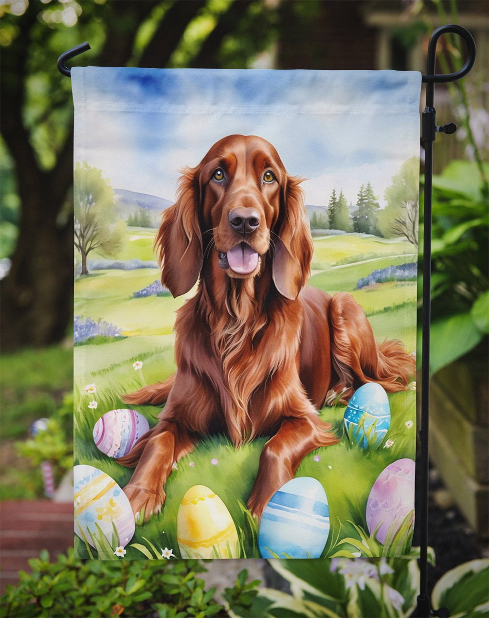 Irish Setter Easter Egg Hunt Garden Flag 11.25 in x 15.5 in