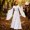 White, variant on Renaissance Medieval Long Dress, Flared Bell‑Sleeve Floor‑Length Gown for Halloween, Themed Party, Stage Show and Historical Reenactment Role‑Play Costume Outfit (Black M)