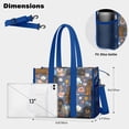 thumbnail image 5 of Teacher Tote Bag,Dachshund and Flower Teacher Utility Tote Bag,Large Work Tote Bags for Women with Multiple Pockets,Top Zipper Closure,13.8x10.6x6.7 Inch, 5 of 5