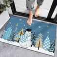thumbnail image 1 of Christmas Snowman Front Door Mats,Xmas Tree Blue Doormat Water Absorbent Floor Mat,Winter Snowflake Bath Rug,Non Slip Entrance Rugs for Kitchen Bedroom Living Room 20x31in, 1 of 4