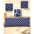 thumbnail image 6 of Quatrefoil Moroccan Pattern Body Pillow Cover, Pillowcase Protectors with Zipper, Breathable Decorative Throw Pillow Case Cover, Geometric Blue Morocco Pillow Shams for Couch Sofa 20x54Inch, 6 of 8