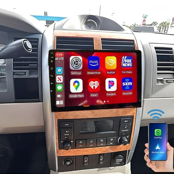 Gsuatey Car Stereo Radio for Chrysler Aspen 2008-2010 with Wireless CarPlay Android Auto, Android 13 10 Inch IPS Touchscreen GPS Navigation Bluetooth 5.1 FM DSP WiFi SWC AHD Backup Camera