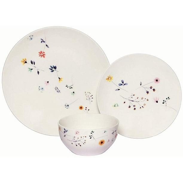 Melange Coupe 18 Piece Porcelain Dinner Set Spring Flowers Service For 6 Microwave Dishwasher Oven Safe Dinner Plate Salad Plate Soup Bowl 6 Each By Melange 18 Piece Service For 6 Walmart Com Walmart Com