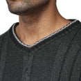 thumbnail image 4 of X RAY JEANS Mens Cable Knit Tipped V-Neck Sweater, Charcoal, XL, 4 of 6
