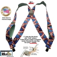 Holdup Hip-clip Style - Tirantes De Camionero De 2 Pulgadas De Ancho Con Clips Antideslizantes Patentados En Estados Unidos (negro), Clip De Metal Negro
