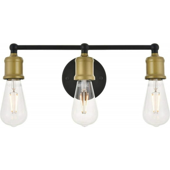 Serif 3 light brass and black Wall Sconce