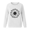 thumbnail image 4 of HKEJIAOI Chandail Graphique Tournesol Femme Manches Longues T-Shirt Décontracté Col Rond chandail Ample, b-Blanc 2TG, 4 of 4