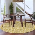 thumbnail image 4 of Round Area Rug 7 Ft, Yelllow Floral Washable Non-Slip Circle Carpet for Living Room/Bedroom, Vintage Rustic Plants Flowers Spring Low-Profile Large Runner Mat Collection Rugs for Indoor, 4 of 7