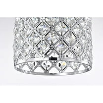Edvivi Marya 1-Light Chrome Round Beaded Drum Pendant with Crystals | Glam Lighting