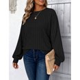 thumbnail image 2 of Cogild Women's Plus Size Sweaters for Women, Lightweight Ribbed Solid Color Long Sleeve, Oversized, 5XL, 2 of 4