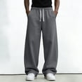 thumbnail image 4 of CIENVNSTG Wide Leg Baggy Sweatpants Lightweight Drawstring Design Breathable Lounge Joggers with Pockets Made for Mens Daily Lounging And Street Style Wear Dark Gray XL, 4 of 4