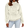 thumbnail image 6 of Oksale Pet Pouch Hoodies for Women Soft Comfy Fleece Sweatshirts with Hood with Pet Carrier Pockets Loose Long Sleeve Winter Warm Clothes Beige S, 6 of 9