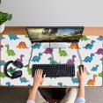 thumbnail image 4 of Long Mouse Pads for Desk,White Dinosaurs Pattern Desk Mats on Top Of Desks, Desk Mouse Pad Extra Large with 3mm Non-Slip Base and Stitched Edge for Gaming,Office,Work,Home 47.3"x23.6", 4 of 6