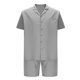 thumbnail image 4 of Mens Camisas Casual Color Sólido Bolsillo Cordón Shorts Set, Manga Corta Turndown Collar Camisa para la Primavera Y el Verano, 4 of 5