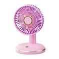 thumbnail image 2 of Rechargeable Desktop Fan with Round Base, Portable Mini Summer Fan, USB Rechargeable 3 Speed Settings, Plastic, 10 x 10 x 17 cm, 1-Pack, 2 of 6