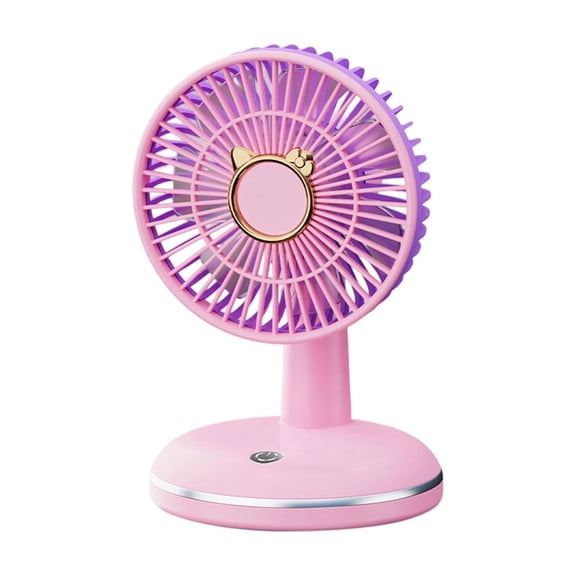 Summer Round Base Stable Desktop Fan, USB Rechargeable Portable Cooling Fan, Quiet Small Table Fan for Outdoor Camping, Home, Office, Dorm and Ideal Gift Choice