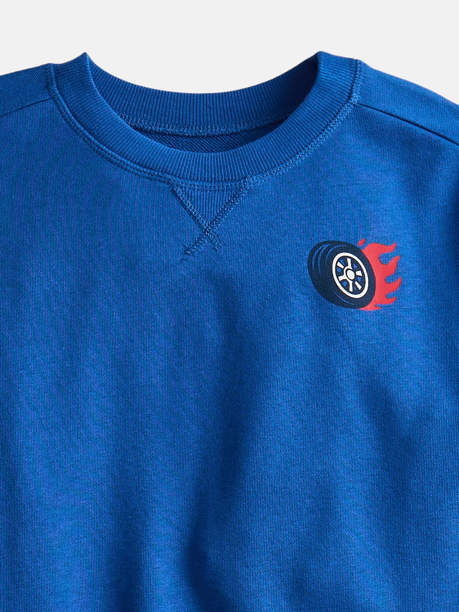 Wonder Nation Little Boys Crewneck Graphic Sweatshirt with Long Sleeves, Sizes 4-10