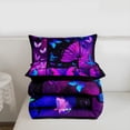 thumbnail image 5 of Erosebridal Butterfly Comforter Set Starry Sky Galaxy Comforter Blue Purple Butterfly Bedding Sets Twin Teens Women Bed,Aesthetics Butterflies Quilt Duvet Set 1 Pillow Case Room Decor, 5 of 8
