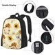 thumbnail image 3 of Disketp Watercolor Bee Honey Honeycomb Bee Mochila Estampada de Gran Capacidad con Lonchera y Estuche, Set de 3 Piezas para Estudiantes, 3 of 7