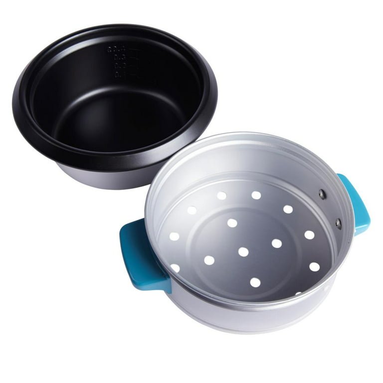 Kitchen HQ 2-Cup Multi-Cooker and Steamer Set w/Spoon & Measuring Cup  Refurbished Teal