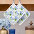 thumbnail image 2 of Summer Hydrangeas Pot Holders for Kitchen Heatproof Potholder, 3 Pack White Blue Flowers Pastoral Leaves Hot Pads Multipurpose Oven Pads Cloth Potholders Trivet for Cooking Baking, 2 of 8