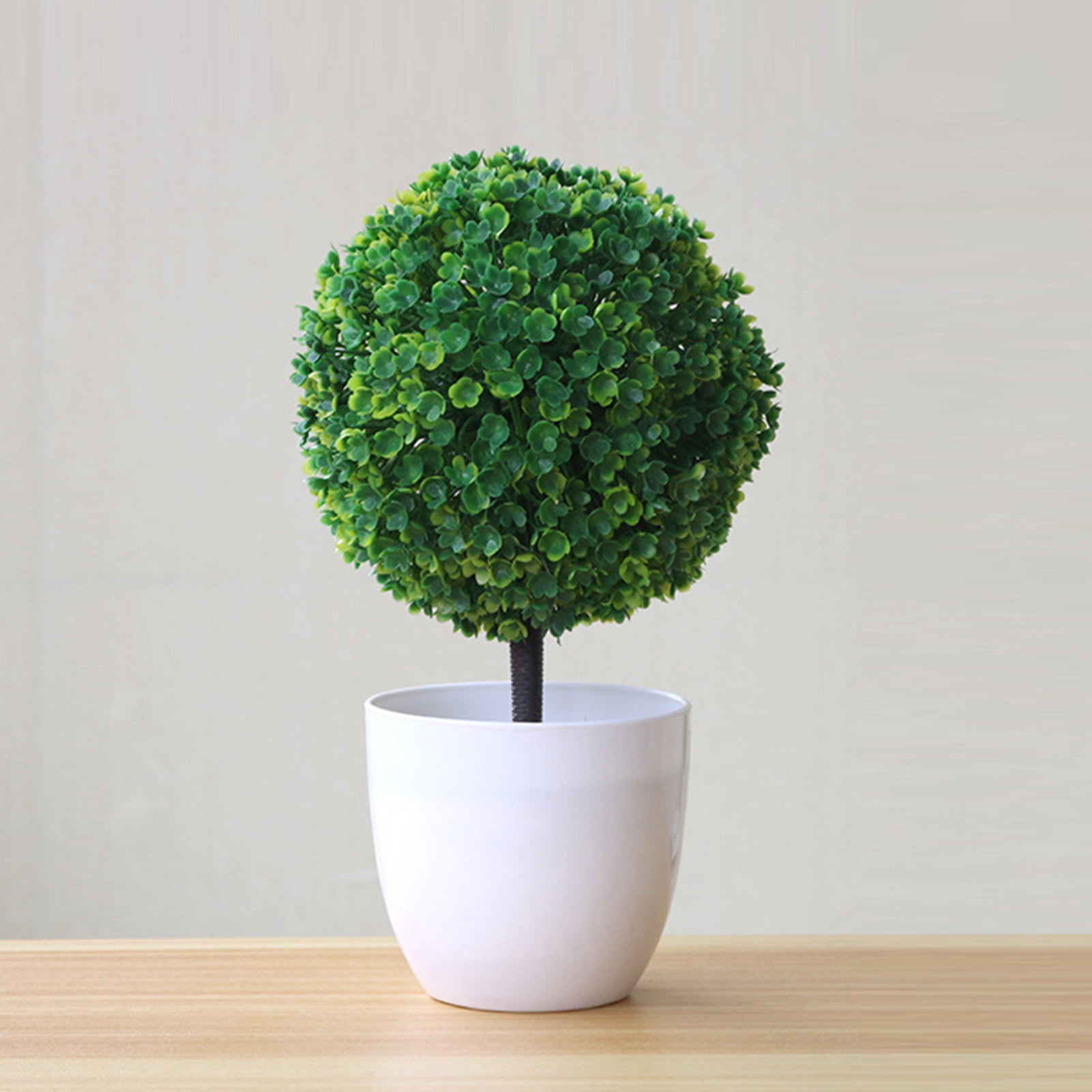 Shulemin Artificial Bonsai,Artificial Potted Ornament Topiary Ball Shape Bonsai Fake Plant Home