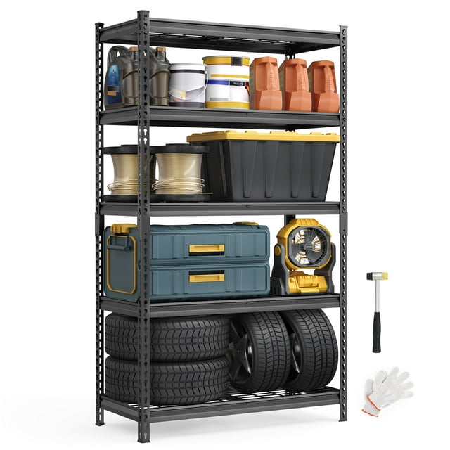 Estantes de almacenamiento SONGMICS para garaje pesado de 5 niveles, carga 1.020 kg