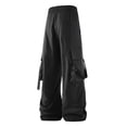 thumbnail image 4 of Pantalon Cargo pour Homme Coupe Décontractée Jambe Droite Cordon Taille Élastique Pantalon Décontracté pour Homme Pantalon de Randonnée Pantalon Cargo pour Homme avec Poches, 4 of 5