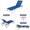 thumbnail image 2 of Kozyard Patio Chaise Lounge Chair - Full Flat Alumium & Resin Legs, Outdoor Reclining Adjustable Chair for Sunbathing, Perfect for Beach, Patio, Lounge Set or Patio Table (1 Pack Blue W/ Table), 2 of 5