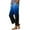 Blue, variant on Women's Ombre Linen-Look Straight Leg Pants with Side Slit, Elastic Waist Bohemian Trousers Comfortable Lounge Wear S-2XL