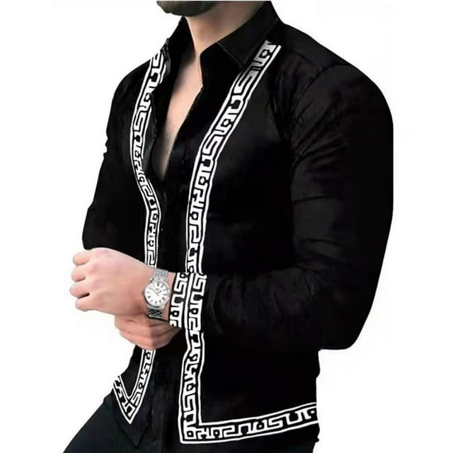 Forro de traje de otoño e invierno para hombre, camisa de manga larga de lujo de alta calidad con botones, solapa informal, nuevo estilo suave y cómodo