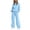 Blue, variant on Women's Two Piece Sweatsuits Long Sleeve Drawstring High Neck Sweatshirts Elastic High Waist Wide Leg Pants Casual Sports Lounge Tracksuit Sets
