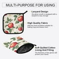thumbnail image 3 of Yayeee Oven Mitts and Pot Holder Set of 2 Heat Resistant Kitchen Gloves Baking Hot Pad, Apples Flower Pattern, 3 of 5