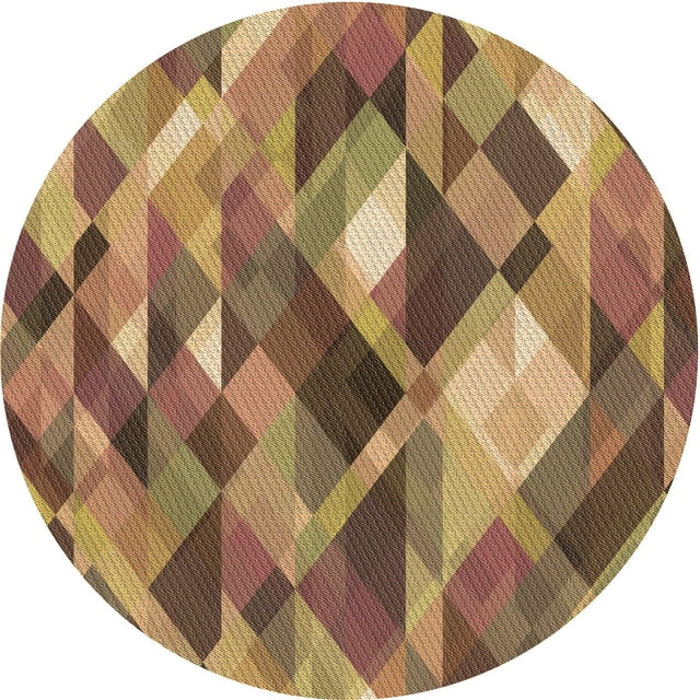 Ahgly Company Machine Washable Indoor Round Transitional GoldenRod Gold Area Rugs, 3' Round