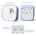 thumbnail image 4 of 60 Minute Kitchen Visual Timer for Kids, Visual Countdown Timer for Classroom Office Kitchen with 'Rainbow' Pattern Design, Timer with Silent Operation for Home, School, Kitchen, or Office, Sky Blue, 4 of 8
