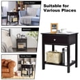 thumbnail image 4 of Amijoy Nightstand with Drawer Storage Shelf Wooden Bedside Sofa Side Table Black, 4 of 7