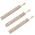 thumbnail image 3 of MIALLO 3 Pack Gold Bobby Pins, Rectangle Clear Cubic Zirconia Hair Clips, Elegant Bridal Hair Accessories for Wedding and Prom, 3 of 7