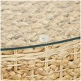 thumbnail image 6 of DecMode 37" x 19" Brown Rattan Handmade Woven Tapered Coffee Table with Glass Top, 1-Piece, 6 of 10