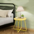 thumbnail image 3 of CERBIOR Metal Tray End Table, Round Accent Coffee Side Table, Anti-Rust and Waterproof Sofa Side Table for Living Room Bedroom Balcony (Yellow), 3 of 10
