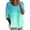 Sky Blue, variant on Women's Plus Size Gradient Color 3/4 Sleeve Crew Neck T Shirt Top, Loose Comfortable Pullover Blouse with Color Fade Effect, for Daily Casual Wear or Home Lounging in Summer Light Violet