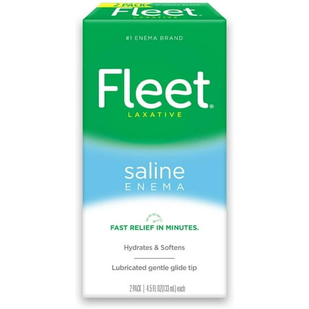 Fleet Laxative Saline Enema for Adult Constipation, 2 Bottles, 4.5 Fl Oz (Pack of 2), 9 Fl Oz