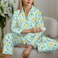 thumbnail image 6 of Daiia Duck Cartoon for Women's Long-Sleeved Pajama Set – Soft & Comfortable Sleepwear Button-Up Pajamas Cozy Lounge Wear-, 6 of 7
