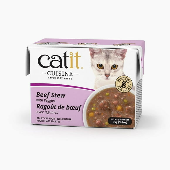 Nourriture humide Catit Cuisine, Ragoût de bœuf avec légumes pour chats, 95 G