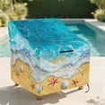 thumbnail image 2 of Renewold Patio Outdoor Chair Covers Water Resistant Fade-Resistant Presidential Rocking Chair Covers Furniture Protection Coastal Decor, 32"W x 35"D x 36"H, Beach Starfish Shell Sea, 2 of 7