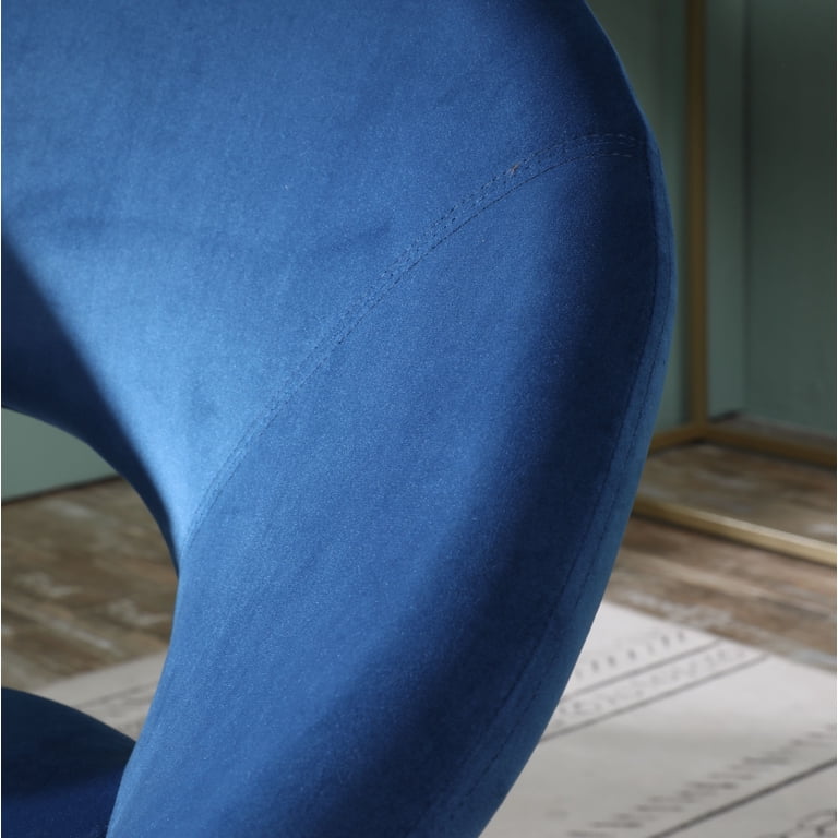 Roundhill Furniture Slatina Velvet Upholstered Accent Chair, Blue photo 5