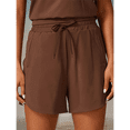 thumbnail image 4 of Women'S Drawstring Sweat Shorts High Waisted Summer Workout Lounge Shorts with Pockets Sepia M, 4 of 7