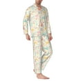 thumbnail image 2 of KLL Fall Rabbit Sleepwear Mens Flannel Pajamas,Long Cotton Pj Set, 2 of 7