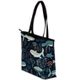 thumbnail image 3 of Whale Stylish Canvas Leather Mix Handbag for Women | Twill Sponge Jeanette Material | 30x10.5x39cm Size | Fashionable Tote Bag for Everyday Use, 3 of 5